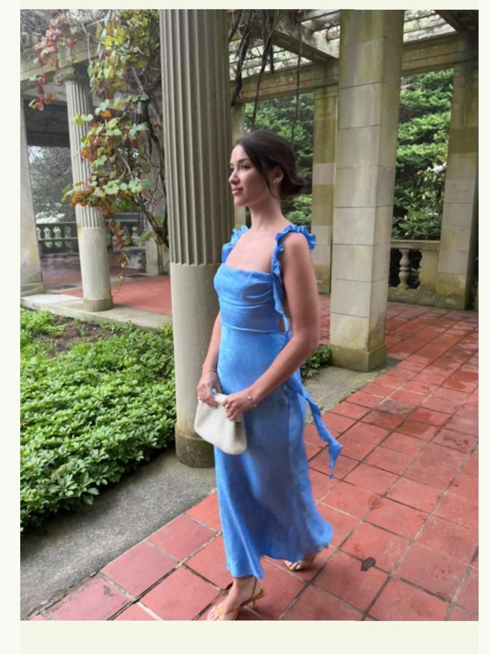 Rare London Backless Cup Ruffle Midi Dress UK8/US4